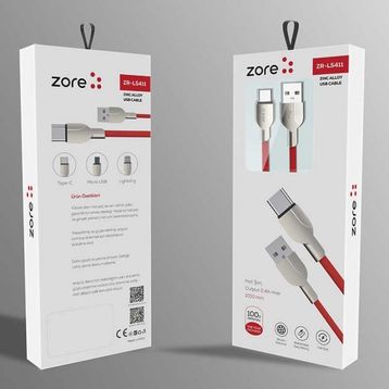 Zore 2.4A 1 m Dayanıklı Akıllı Çip Type-C Usb Kablo