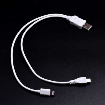 Zore 2 in 1 Kısa Kablo iPhone Şarj-Micro Usb Kablo