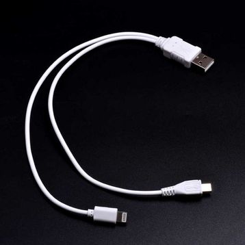 Zore 2 in 1 Kısa Kablo iPhone Şarj-Micro Usb Kablo