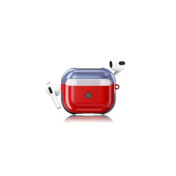 Zore Apple Airpods 3. Nesil Uyumlu Kırmızı Mavi Shockproof Silikon Kılıf