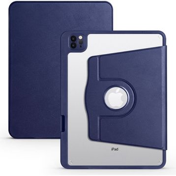 Zore Apple iPad 10.9 2022 10. Nesil Uyumlu Lacivert Termik Kalem Bölmeli Dönebilen Standlı Kılıf