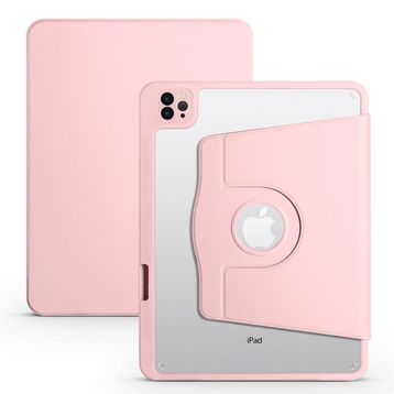 Zore Apple iPad 10.9 2022 10. Nesil Uyumlu Pembe Termik Kalem Bölmeli Dönebilen Standlı Kılıf
