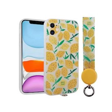 Zore Apple iPhone 11 Kılıf Desenli El Askılı İpli Zore Arte Silikon Kapak