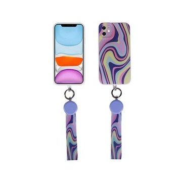 Zore Apple iPhone 11 Kılıf Desenli El Askılı İpli Zore Arte Silikon Kapak