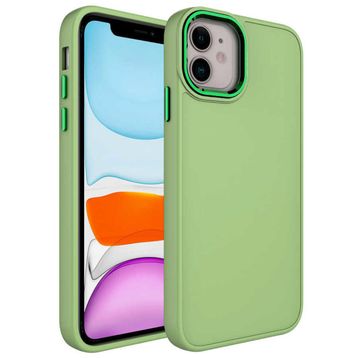Zore Apple iPhone 11 Metal Çerçeve ve Buton Tasarımlı Silikon Luna Kapak Kılıf