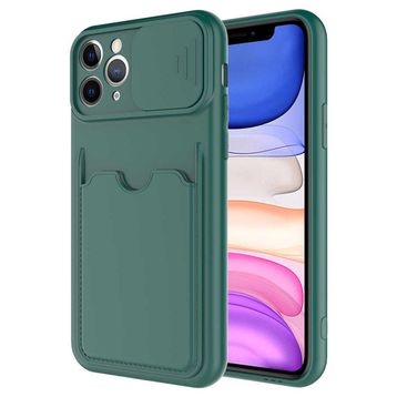 Zore Apple iPhone 11 Pro Max Kartix Kapak Koyu Yeşil Cep Telefonu Kılıfı