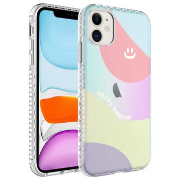 Zore Apple iPhone 12 Airbag Kenarlı Renkli Desenli Silikon Elegans Kapak Kılıf