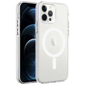 Zore Apple iPhone 12 Pro Magsafe Şarj Özellikli Buzlu Transparan C-Pro Sert Kapak Kılıf