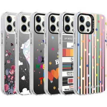 Zore Apple iPhone 12 Pro Max Desenli Silver Sert Kapak Kılıf