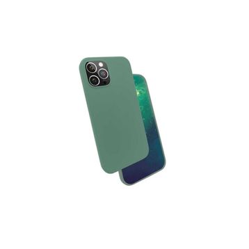 Zore Apple iPhone 12 Pro Max Uyumlu Koyu Yeşil Silk Silikon Kılıf