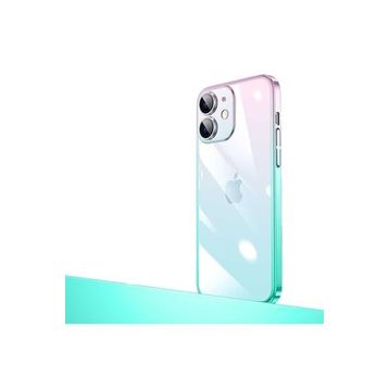 Zore Apple iPhone 12 Pro Max Uyumlu Parlak Renk Geçişli Kamera Korumalı Senkron Kapak Pembe Mavi Cep Telefonu Kılıfı