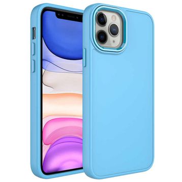 Zore Apple iPhone 12 Pro Metal Çerçeve Buton Tasarımlı Silikon Luna Kapak Kılıf