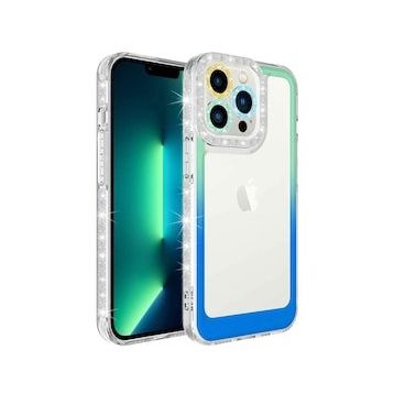Zore Apple iPhone 12 Pro Simli ve Renk Geçiş Tasarımlı Lens Korumalı Park Kapak Kılıf