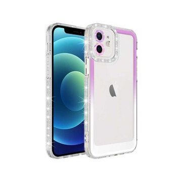 Zore Apple iPhone 12 Simli ve Renk Geçiş Tasarımlı Lens Korumalı Park Kapak Kılıf