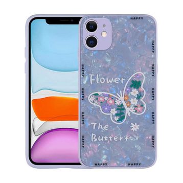 Zore Apple iPhone 12 Uyumlu Desenli Sert Silikon Mumila Kapak Lilac Flower Kılıf