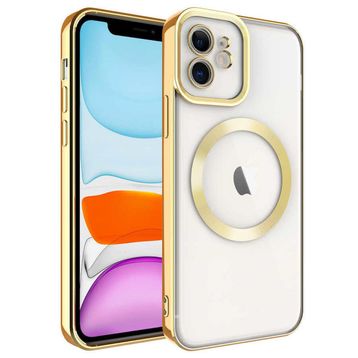 Zore Apple iPhone 12 Uyumlu Magsafe Wireless Şarj Özellikli Setro Gold Silikon Kılıf