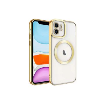 Zore Apple iPhone 12 Uyumlu Magsafe Wireless Şarj Özellikli Setro Gold Silikon Kılıf