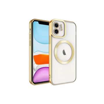 Zore Apple iPhone 12 Uyumlu Magsafe Wireless Şarj Özellikli Setro Gold Silikon Kılıf