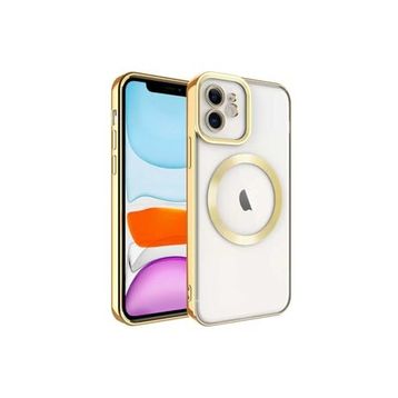 Zore Apple iPhone 12 Uyumlu Magsafe Wireless Şarj Özellikli Setro Gold Silikon Kılıf