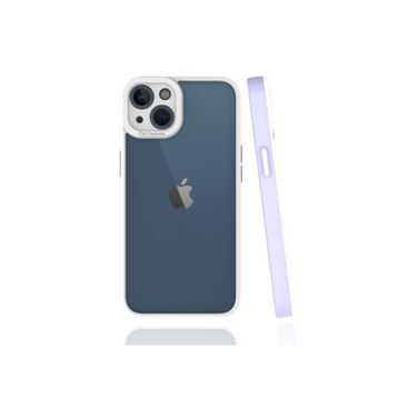 Zore Apple iPhone 13 6.1 Şeffaf Mat Arka Yüzey Silikon Mima Lila Kapak Kılıf