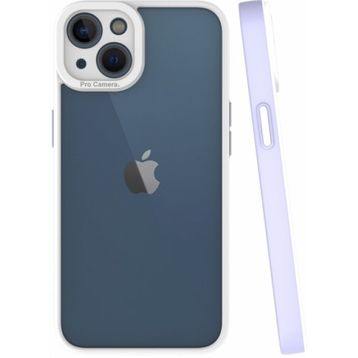 Zore Apple iPhone 13 6.1 Şeffaf Mat Arka Yüzey Silikon Mima Lila Kapak Kılıf