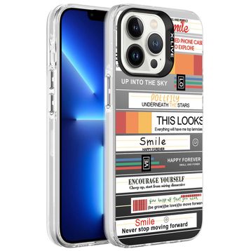Zore Apple iPhone 13 Pro Max Desenli Silver Sert Kapak Kılıf