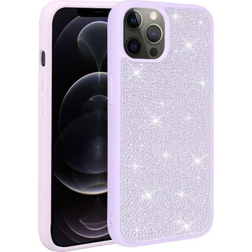 Zore Apple iPhone 13 Pro Max Uyumlu Lila Parlak Taşlı Tasarım Ston Kapak Kılıf