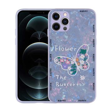 Zore Apple iPhone 13 Pro Uyumlu Lilac Flower Desenli Sert Silikon Mumila Kapak Kılıf