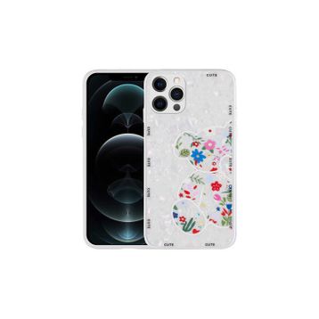 Zore Apple iPhone 13 Pro Uyumlu White Bear Desenli Sert Silikon Mumila Kapak Kılıf