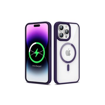 Zore Apple iPhone 14 Pro Uyumlu Derin Mor Magsafe Wireless Şarj Özellikli Silikon Ege Kapak Kılıf