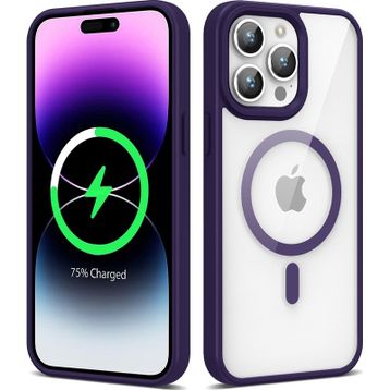 Zore Apple iPhone 14 Pro Uyumlu Derin Mor Magsafe Wireless Şarj Özellikli Silikon Ege Kapak Kılıf
