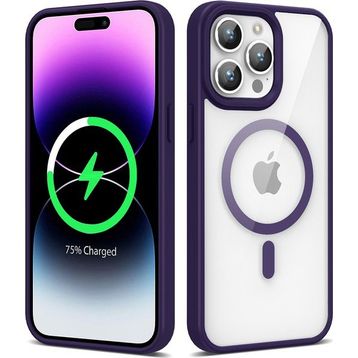 Zore Apple iPhone 14 Pro Uyumlu Derin Mor Magsafe Wireless Şarj Özellikli Silikon Ege Kapak Kılıf
