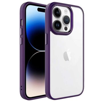 Zore Apple iPhone 14 Pro Uyumlu Krom Kapak Derin Mor Kılıf