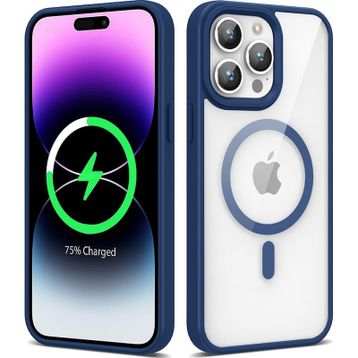 Zore Apple iPhone 14 Pro Uyumlu Lacivert Magsafe Wireless Şarj Özellikli Silikon Ege Kapak Kılıf