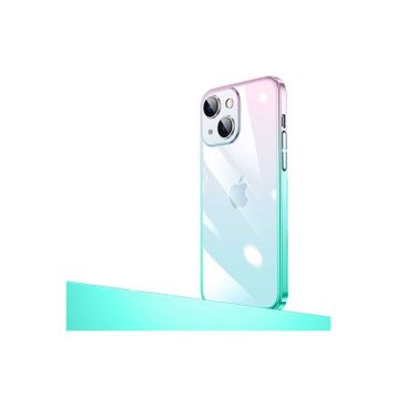 Zore Apple iPhone 14 Uyumlu Pembe Mavi Parlak Renk Geçişli Kamera Korumalı Senkron Kapak Kılıf