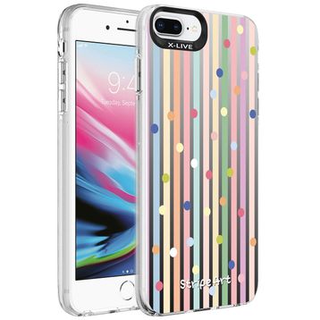 Zore Apple iPhone 7 Plus Desenli Silver Sert Kapak Kılıf