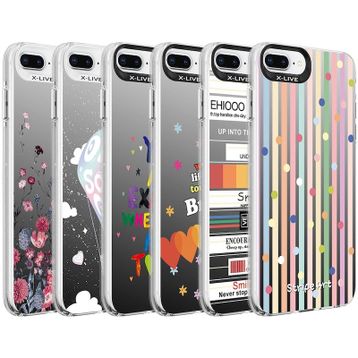 Zore Apple iPhone 7 Plus Desenli Silver Sert Kapak Kılıf