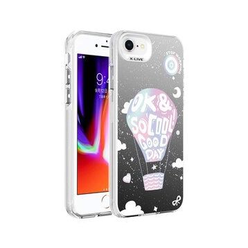 Zore Apple iPhone 8 Desenli Silver Sert Kapak Kılıf
