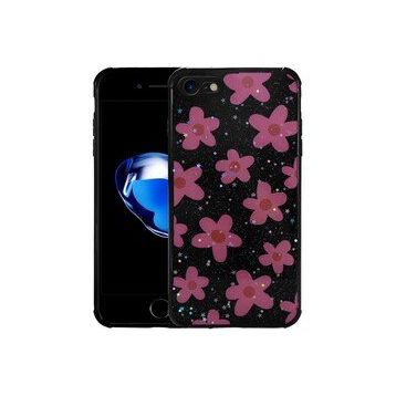 Zore Apple iPhone 8 Kılıf Simli Desenli Kamera Korumalı Parlak Popy Kapak