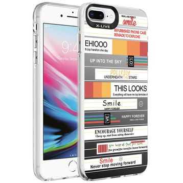 Zore Apple iPhone 8 Plus Desenli Silver Sert Kapak Kılıf