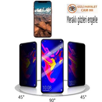 Zore Apple iPhone XS 5.8 Standart Privacy Cam Ekran Koruyucu