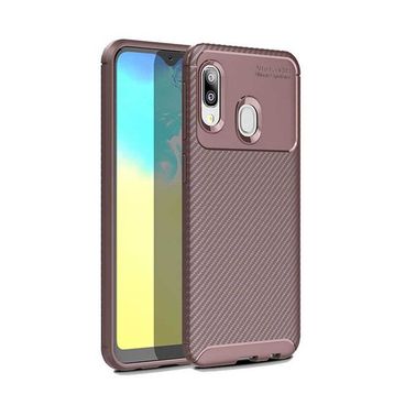 Zore Galaxy A20E Karbon Tasarım Negro Silikon Cep Telefonu Kılıfı