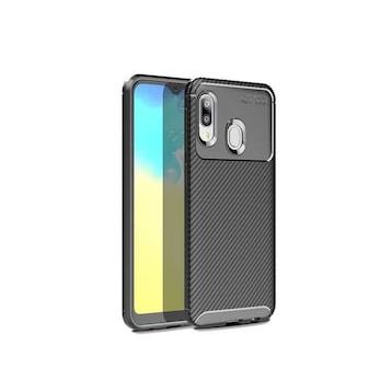 Zore Galaxy A20E Karbon Tasarım Negro Silikon Cep Telefonu Kılıfı