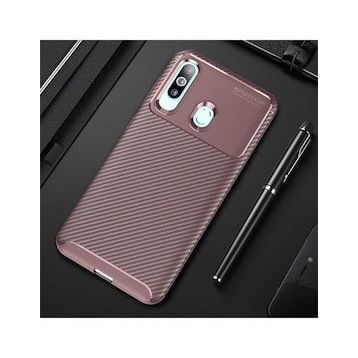 Zore Galaxy A20S Karbon Tasarım Negro Silikon Cep Telefonu Kılıfı