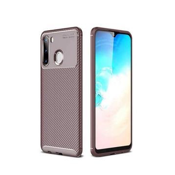 Zore Galaxy A21 Karbon Tasarım Negro Silikon Cep Telefonu Kılıfı