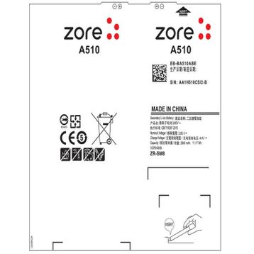Zore Galaxy A5 2016 A Kalite Uyumlu Batarya