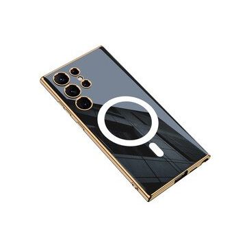 Zore Galaxy S23 Ultra Wireless Şarj Özellikli Kenarları Elektroplating Kaplama Aynalı Kent Cep Telefonu Kılıfı
