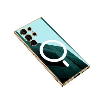 Zore Galaxy S23 Ultra Wireless Şarj Özellikli Kenarları Elektroplating Kaplama Aynalı Kent Cep Telefonu Kılıfı