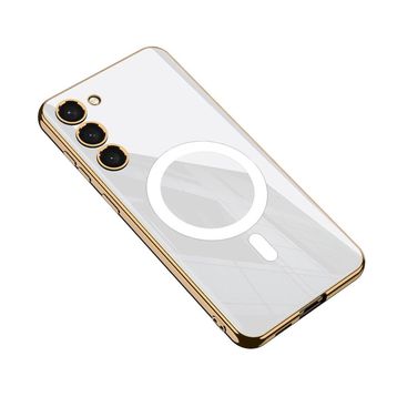 Zore Galaxy S23 Wireless Şarj Özellikli Kenarları Elektroplating Kaplama Aynalı Kent Cep Telefonu Kılıfı