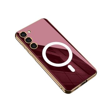 Zore Galaxy S23 Wireless Şarj Özellikli Kenarları Elektroplating Kaplama Aynalı Kent Cep Telefonu Kılıfı